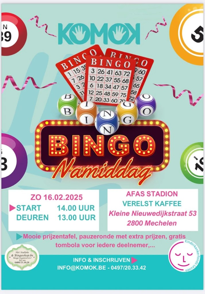 Bingo Namiddag KOMOK, februari 2025