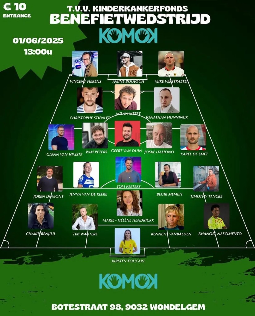Benefietwedstrijd KOMOK, juni 2025