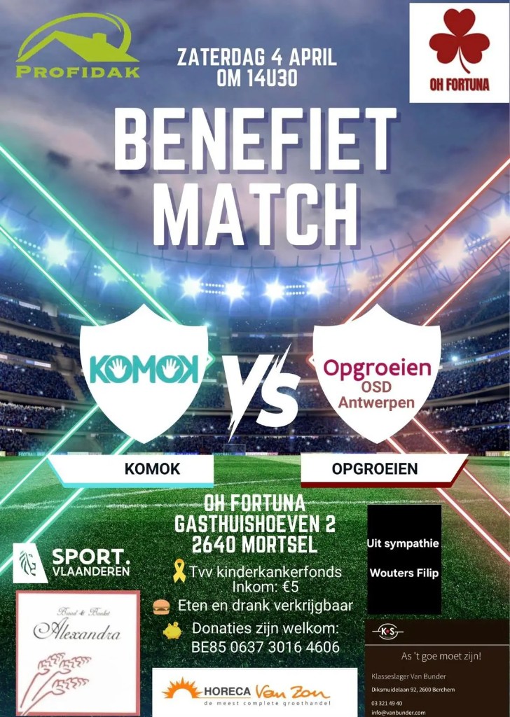 Benefietwedstrijd KOMOK, april 2026